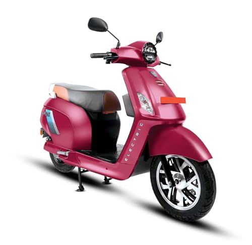 Image of eblu India's 1st Family e Scooter - Feo X - Typical Driving range 110km per charge - Top speed 60 kmph, Xtra - SPACE | COMFORT | SAFETY |STABILITY (Wine Red)