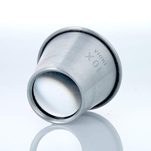 Tooltreaux 10X Aluminum Jewelers Loupe 22Mm Diameter Glass Lens Magnifier For Jewelry, Gems, Rocks, Coins, Stamps Hobby Tool #TOP2