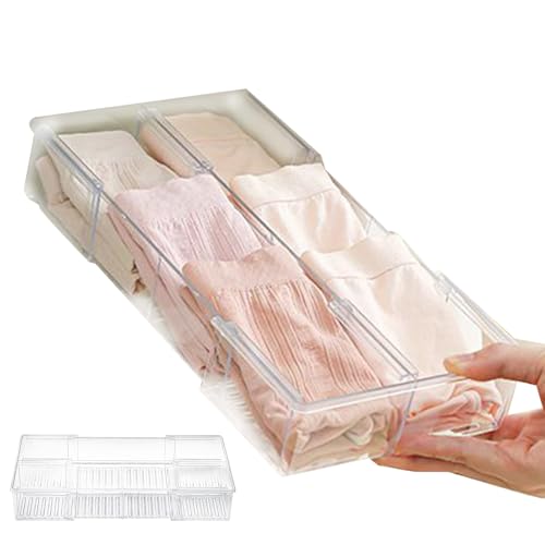 Organizador de cajones de ropa interior - Contenedor de almacenamiento de ropa transparente, contenedor divisor ajustable | de organización apilable para armario, separador multiusos
