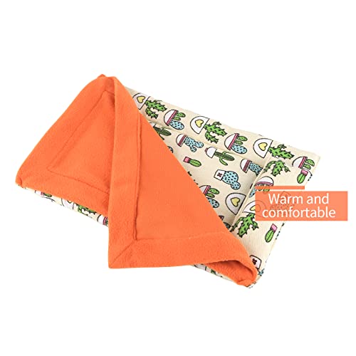 Image of Bearded Dragon Bed with Pillow Lizard Sleeping Bag Blanket Soft Warm Hideout Terrariums Accessories for Reptile Lizard Bearded Dragon (Orange)