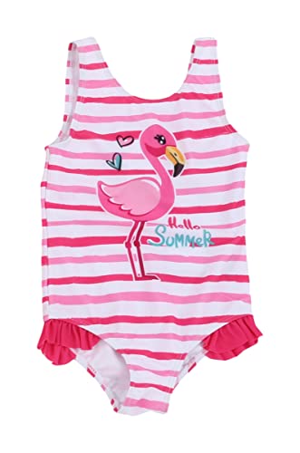 Flamingo Girls One Piece Bathing Suit Beach Bag and Towel 3 Swimsuit Set Toddler3