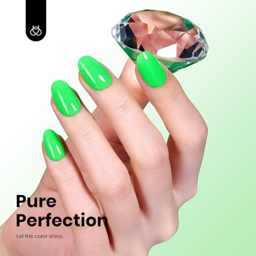 Image of Beetles Neon Green Gel Nail Polish - Hema Free UV LED Soak Off Green Gel Polish Long-Lasting Colorful Bottle Day Nails Art Manicure Salon DIY