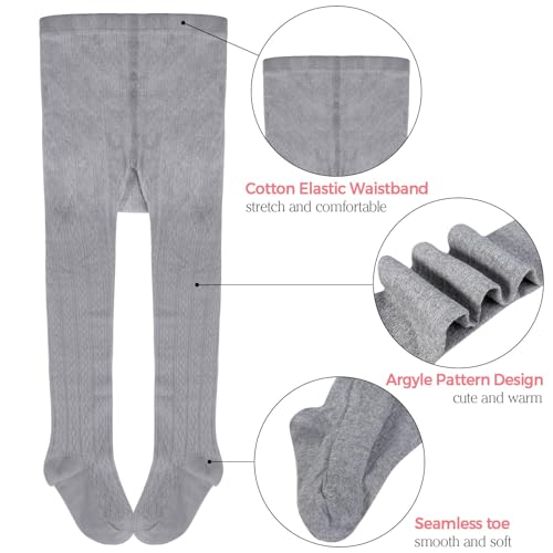 Ehdching 5 Pack Baby Toddler Girls Children Cable Knit Cotton Tights Leggings Stocking Pants2