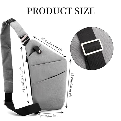 Image of Anti Theft Crossbody Bag,Sling Bag for Women Men,Multi-pocket Chest Shoulder Bag for Travel, Sport, Work
