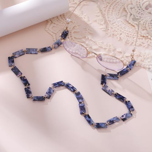 Image of kkjoy Acrylic Glasses Chain Colourful Squares Beach Holidays Sunglasses Holder Strap Eyeglass Lanyards for Women Men