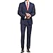 Tommy Hilfiger Men's Blue Thin Windowpane 2 Button Side Vent Trim Fit Suit