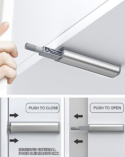 Push to Open Türöffner Jiayi 4 Stück Drucktüröffner Schrank Türöffner Push Open Magnet Tip On für Türen Beschlag Möbel Schubladen Drucköffner Schranktür Magnetschnäpper Drucktüröffner Druckschnapper