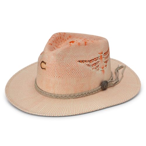 Charlie 1 Horse Topo Chico Straw Fashion Hat (US, Alpha, Small, Coral/Natural)