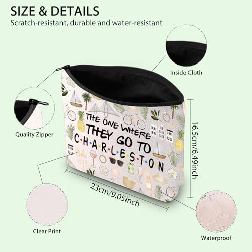 FOTAP Charleston Trip Makeup Bag Charleston Travel Gift Charleston Souvenir Gift Charleston Travel Bag Housewarming Gift (CHARLESTON), white2