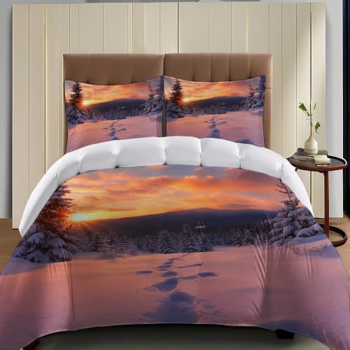 Housse de couette 200 x 200 blanc imprimé parure de lit enfant ado 3 pcs - 5