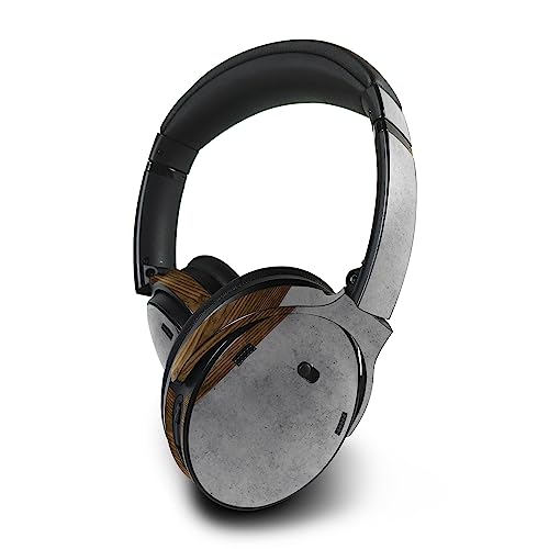 Image of MightySkins Skin Compatible with Bose QuietComfort 45 Headphones - Concrete Wood | Protective, Durable, and Unique Vinyl Decal wrap Cover | Easy to Apply, Remove, and Change Styles | Made in The USA