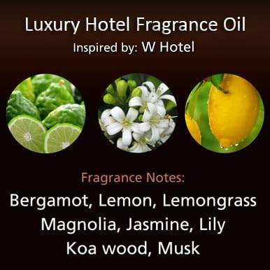 CEROD - Hotel Fragrance Oil Inspired by W Hotel - 16 Fl oz - for Cold Air Diffusers - Luxury Hotel Aromatherapy Oil Scents for Home & Office - Hints of Zesty Citrus, Floral Jasmine, and Delicate Lily