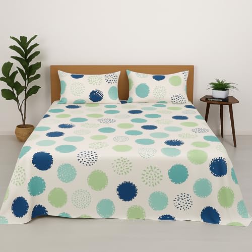 Bhoomi Impex Bed Sheets - Brushed Microfiber Bedding - Flat Bedsheets & Pillowcase - Super Soft Microfiber - Breathable Wrinkle, Fade Resistant & Cooling Sheets - Double_Circle Pop