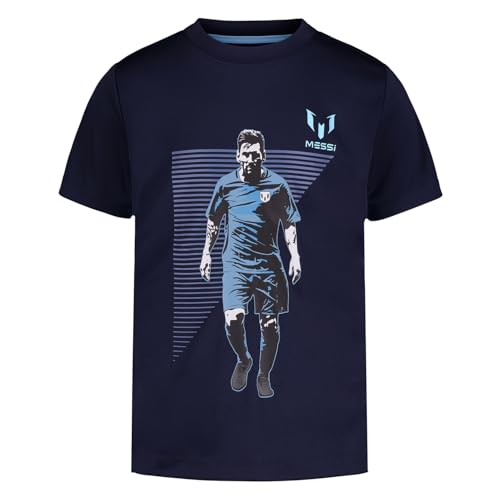 Image of Messi Boys' Lifestyle Short Sleeve Top, Loose-Fit Shirt with Logo, Comfortable, All-Day Wear