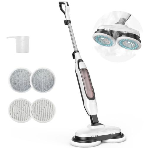 Image of OLIXIS Steam Mop, All-in-One Scrubbing Steam Mops for Floor Cleaning with Rotating Pads, Floor Steamer with 2 LED Lights, 4 Cleaning Modes, Swivel Steering, 16.4 FT Cord, Safe for Hardwood and Tile