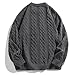 Laixton Mens Oversized Sweater Unisex Crewneck Cable Knit Sweater Pullover Aesthetic Streetwear Casual Sweaters Jumper