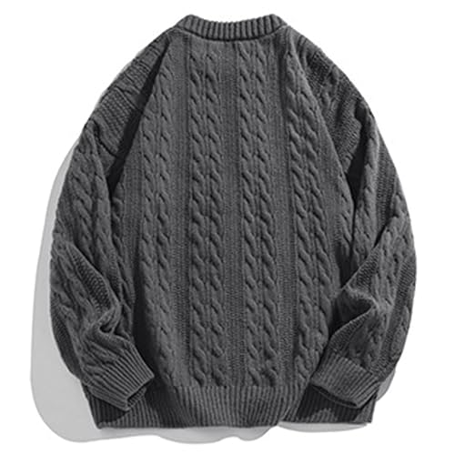 Mens Oversized Sweater Unisex Crewneck Cable Knit Sweater Pullover Aesthetic Streetwear Casual Sweaters Jumper2