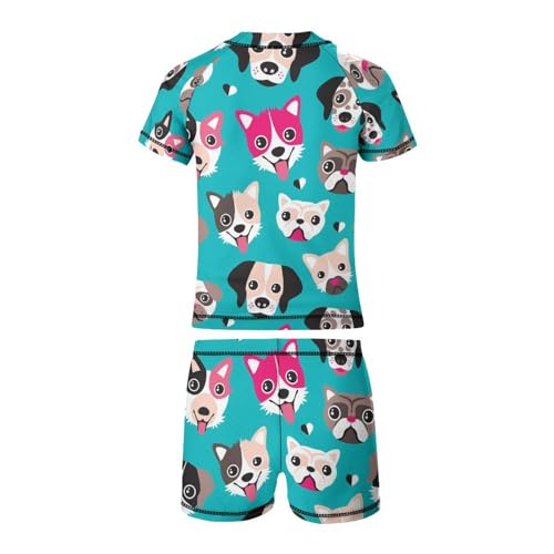 Pet Dog FaceChildren's Swimsuits Boys Two Piece Suit8-10Y(130cm)3
