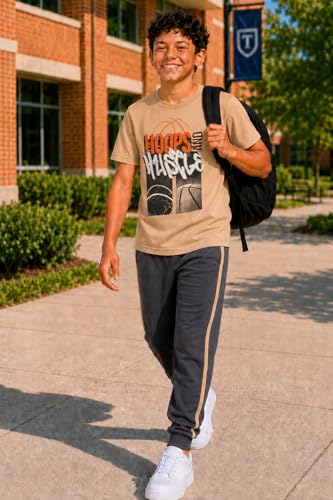 Image of Pro Athlete Boys Pants Set - 3 Piece Active Short Sleeve Graphic Tees Athletic Shorts and Jogger Sweatpants for Boys