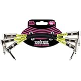 【正規品】 ERNIE BALL 6050 パッチケーブル 3本パック 6インチ ANGLE/ANGLE PATCH CABLE 3Pack 15.24cm ブラック