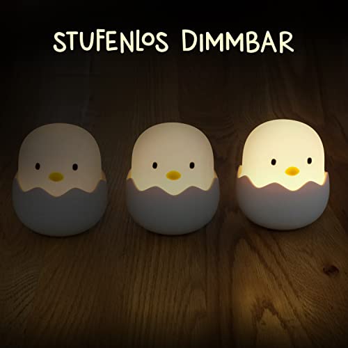 MegaLight LED Nachtlicht Kinder | Nachtlicht Baby ohne verschluckbare Kleinteile | Stilllicht dimmbar Touch | Nachtlampe USB Aufladung | Eggy Egg – Bild 5