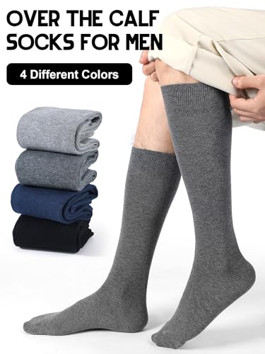 Shihanee 12 Pairs Knee High Socks - Warm, Thick, Long, Dress, Casual, Winter Over the Calf Socks for Men2