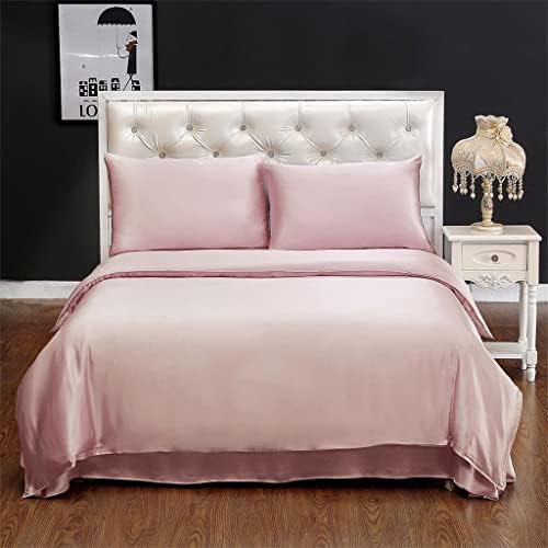 Silk Cover Cowl Pure Pure Seamless Queen King Dwelling Textile Cover Cowl Mattress Sheet (Shade : Pink, Dimension : 280x244cm)