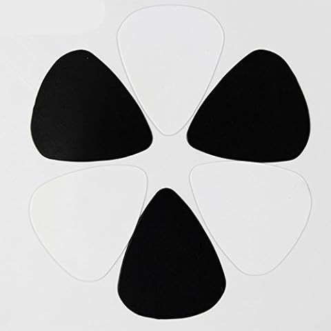 By Elrido 20pcs Acoustic Electric Guitar Picks ABS Smooth .46mm Guitar Pick Plectrum Durable Black and White Color Cover