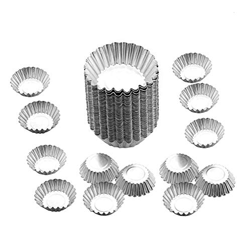Egg Tart Mold Baking Cups Tins,50pcs Aluminum Mini Pie Pans Muffin Baking Cups