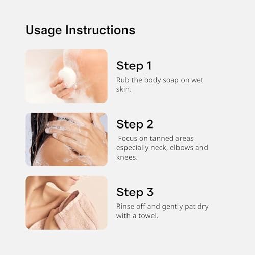 Image of Cureskin Radiance Body Soap | For Pigmentation & Sun Damage with Alpha Arbutin, Kojic Acid and Ucuba Butter | Soap Tan Removal, 75 g (Pack of 6)
