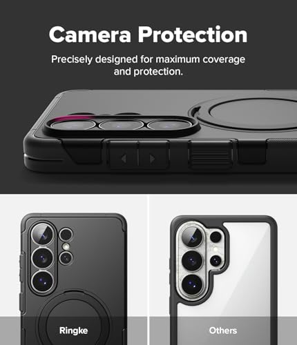 Image of Ringke Alles for Samsung Galaxy S26 Ultra Case Back Cover [Compatible with MagSafe] [360 Rotatable Magnetic Stand] PC Premium Heavy-Duty Rugged with Full Camera Protection - Black