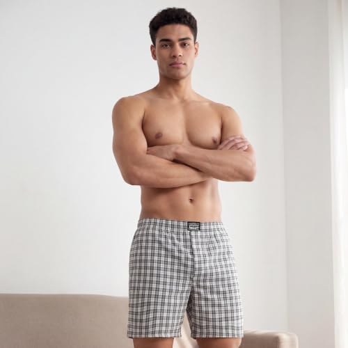 Image of Levi's 024 Boxer Shorts for Men | 100% Poplin Cotton | Checked Men's Boxers | Durable & Breathable | Smooth Hand-Feel | Inner Elastic Waistband | Functional Fly | Relaxed Leg Opening | Pack of 1
