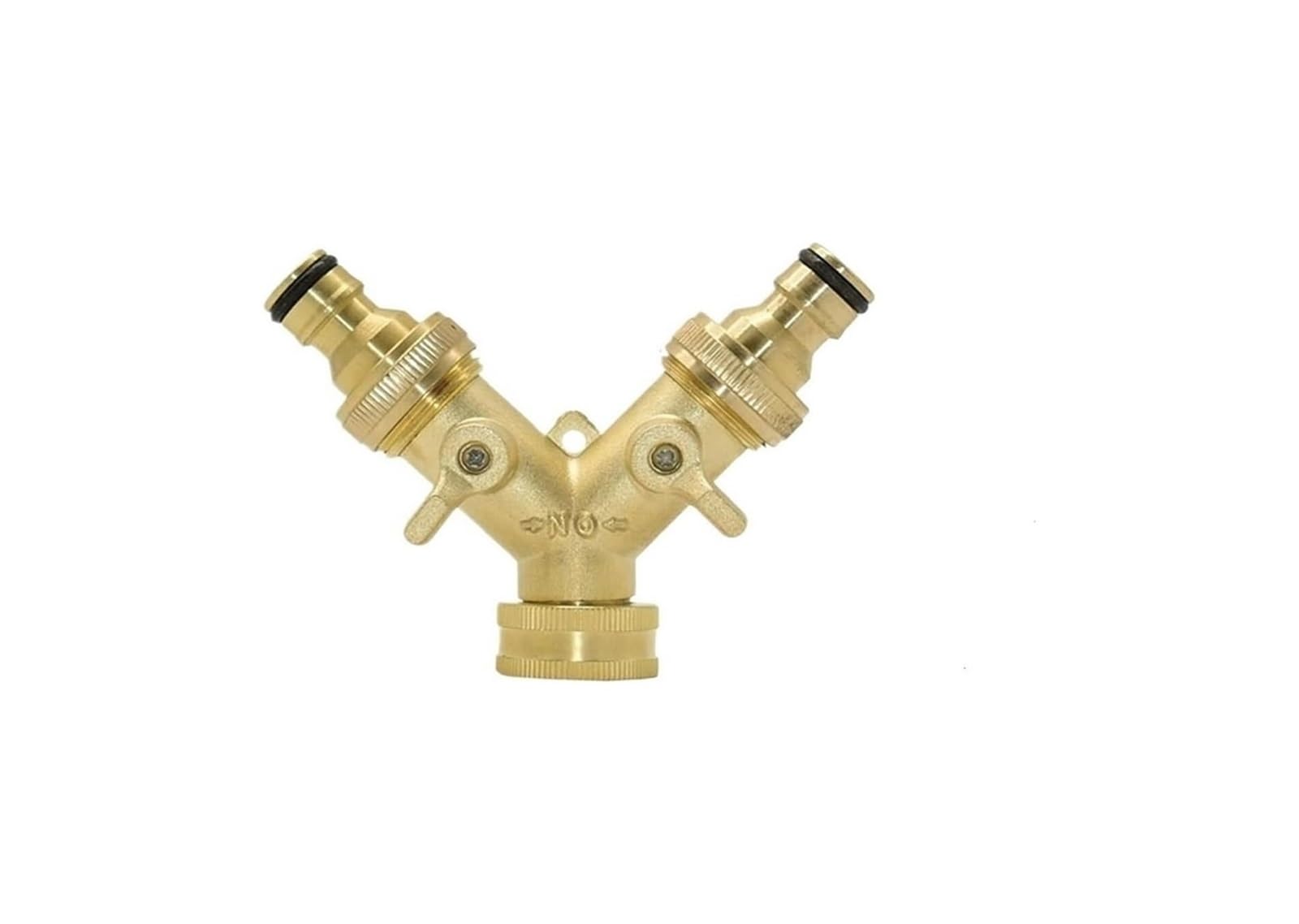 Evwgnpqrv Yellow C Faucet Hose Splitter, Yellow Double Hose Connector Brass 3/4Inch 2/4-Way Tap Y-Type For Outdoor Faucet