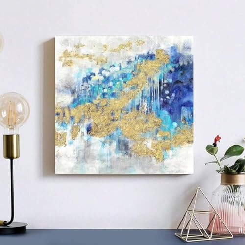 Art mural moderne pour chambre avec cette grande toile abstraite verte