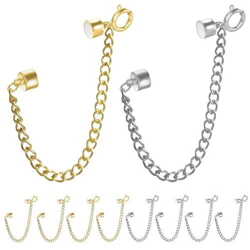 8Pcs Magnetic Bracelet Clasps and Closures Jewelry Clasps Converters for Bracelet Necklaces Anklet Chain Gold and Silver