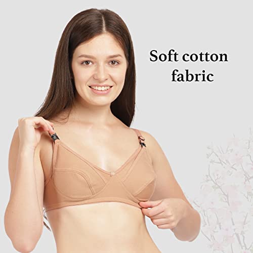 Image of Femzy Women's Cotton Non-Padded Wire Free Maternity Bra