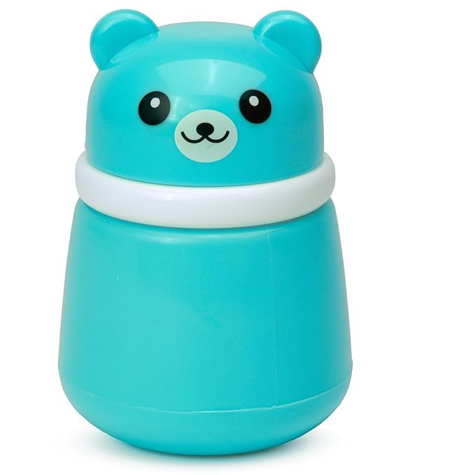 Beta Beti Baby Powder Puff Box – Bear Design | 4 Pax Parrot Characters Stickers for Baby | Refillable Dispenser with Soft Applicator for Newborns & Infants | Compact & Travel-Friendly Containr (Turquoise)-image-27