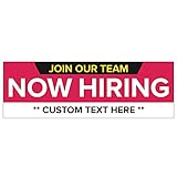Now Hiring Banner 4'X8' With Custom Text, Apply Inside Hiring Sign, Business Yard Sign-Pink