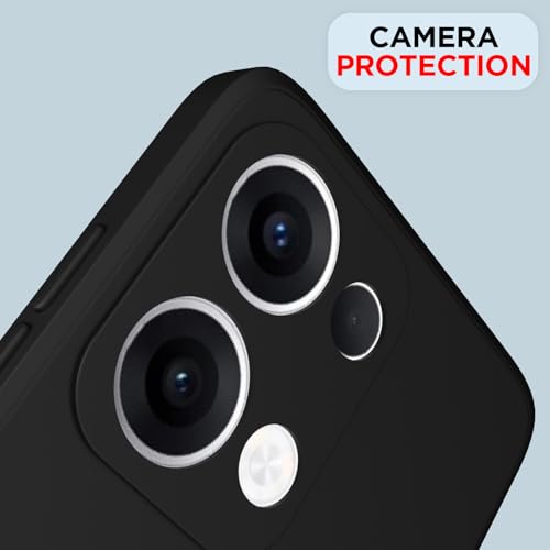 Image of Outlouders Back Cover for Oppo Reno 13 5G | Camera Protection | Durable Soft Matte Silicone Bumper Case (Black)