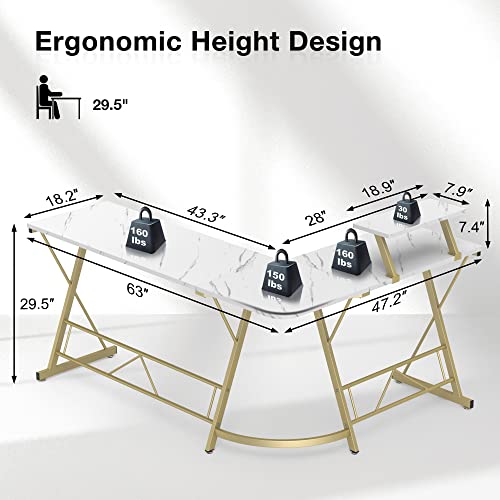 L shaped executive office desk