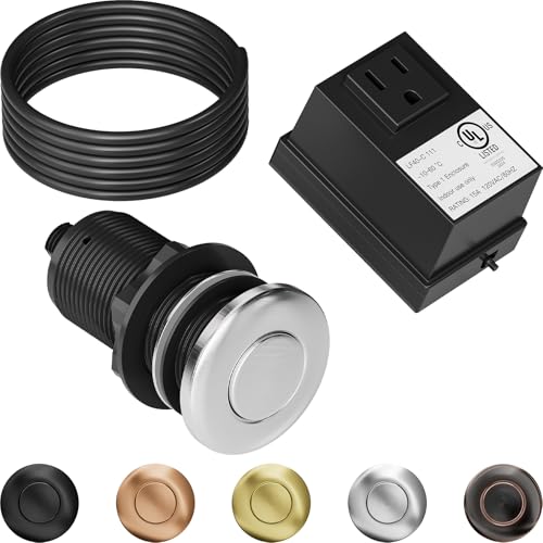 Garbage Disposal Air Switch Kit Sink Top Waste Disposal Long Stainless Steel...