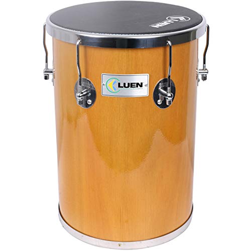 Surdo Axe - Serie Tribo 60X22' Inox Escovado Aro Bola Cromadaado Pele Animal