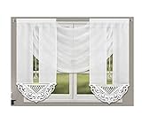 Material: Voile Inox Trade NEU Modell Fertiggardine Gardine Vorhänge Paneelwagen mit Kristall 200x140cm