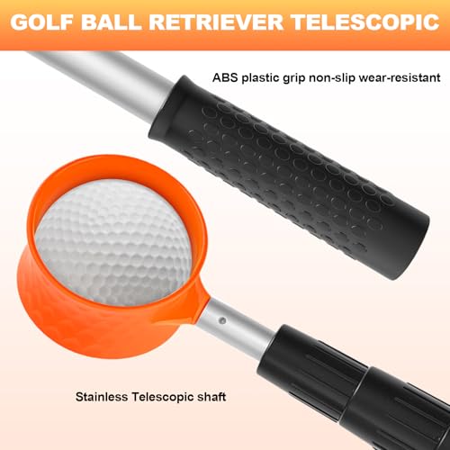 Golf Ball Retriever, 15Ft Golf Ball Retriever Telescopic for Water, Two-Sided Golf Ball Grabber, Stainless Steel Ball Retriever Tool, Golf Ball Accessories Gifts for Men Women - Image 6
