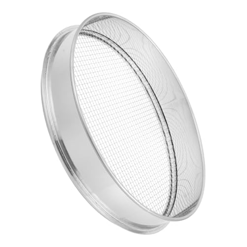 Kisangel Tamiz de Suelo para Jardinería de Acero Inoxidable Resistente Malla Fina para Filtrar Tierra Arena Compost y Grava Huertos Bonsáis y Playas con Mango Ergonómico para Uso Prolongado