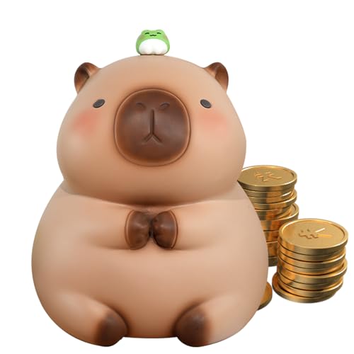 Tirelire Capybara, Tirelire Incassable, Tirelires Décoratives avec Couvercle Rotatif Inférieur, Piggy Bank Capybara Grande Capacité pour Enfants &...