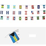 North American Including Caribbean Countries String Flags,24 Country String Flag Banner,World Cup Sports Events International Festival,Bars or Sport Clubs Decoration.