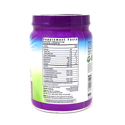 Bluebonnet Nutrition Super Earth Lecithin Granules, Derived From Non-Gmo Soy, Gluten-Free, Vegan, Kosher Certified, No Sugar Added, 12.7 Oz, Yellow, 12.7 Oz #TOP1