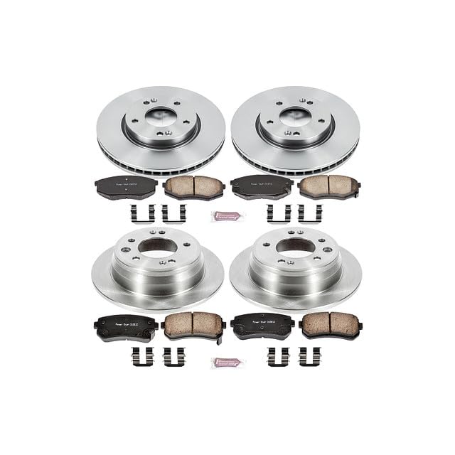 Image of PowerStop Front and Rear Brake Kit for Hyundai Tucson 2010-11 | Kia Sportage 2011 - Z17 Ceramic Brake Pads & Disc Rotors Replacement, KOE5807
