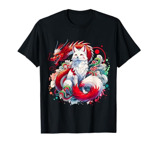Dragon Kitsune Japonais Renard à Neuf queues T-Shirt